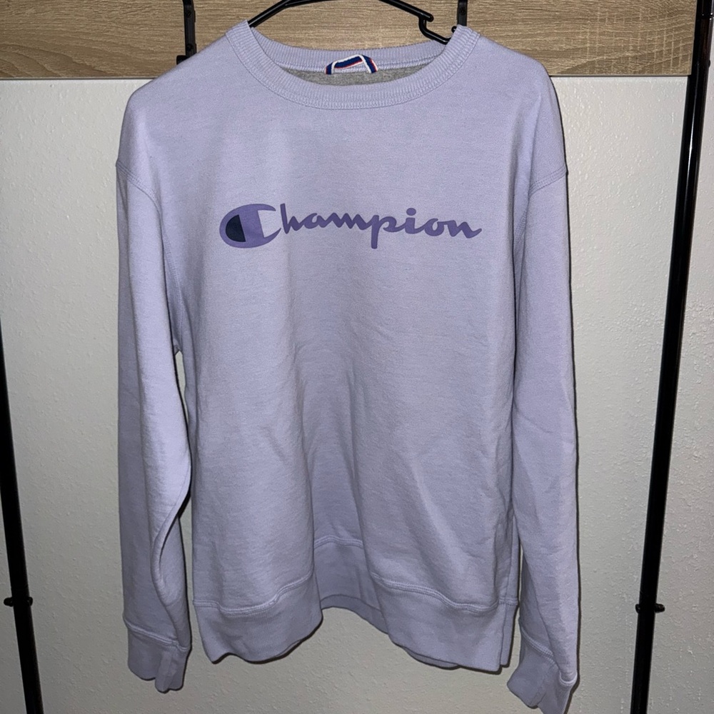 Champion Lavender Sweatshirt with Purple Logo
